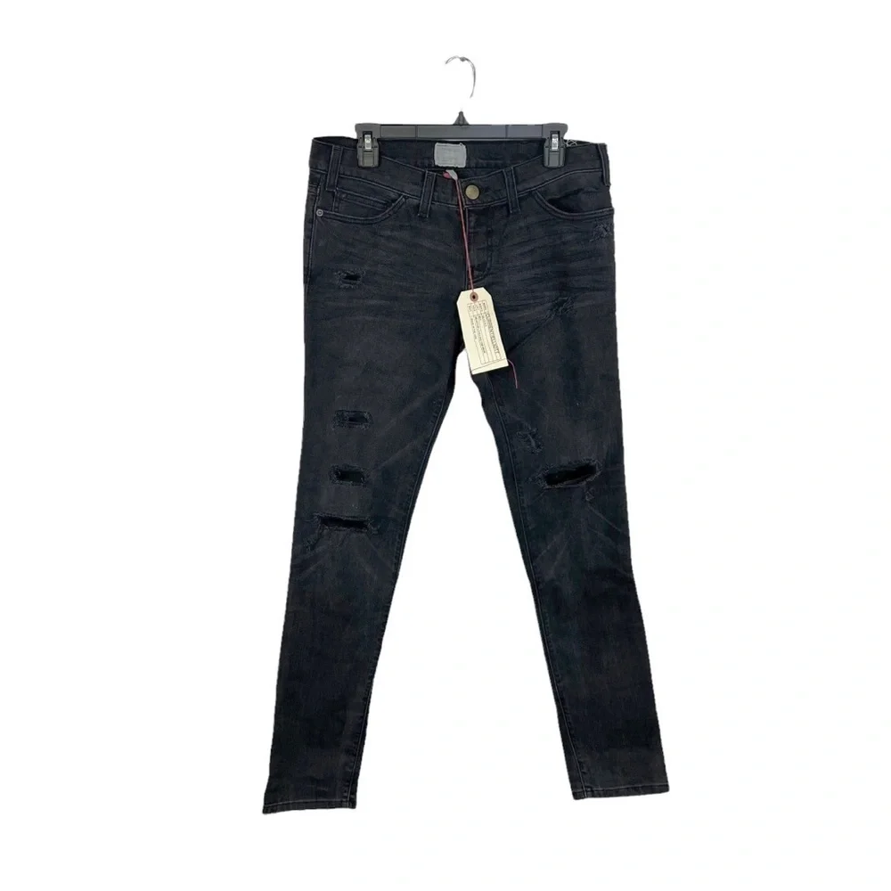 Current Elliott‎ The Skinny Distressed Black Jeans